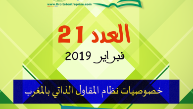 العدد 21 حصوصيات نظام المقاول الذاتي بالمغرب